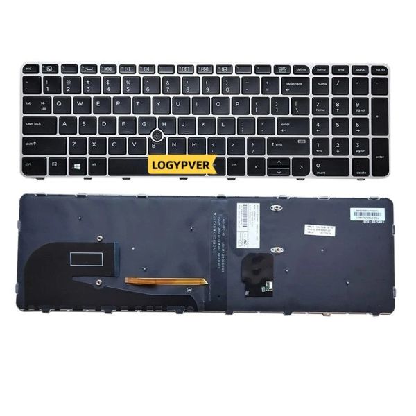 Claviers clavier américain pour HP EliteBook 850 G3 850 G4 755 G3 755 G4 ZBOOK 15U G3 Point d'ordinateur portable anglais Backlit HPM14N5 Silver