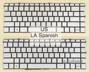 Claviers US LA Clavier espagnol pour HP Pavilion X360 14DW 14DW0000 14DW1000 14TDW000 14TDW100 14DV 14DV0000 14DV1000 Silver Gold