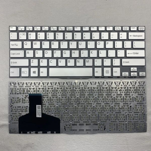 Teclados EE. UU. Teclado para computadora portátil para Sony para Vaio Fit 13 13a 13N SVF13 SVF13A SVF13N Serie Silver and Black US Diseño