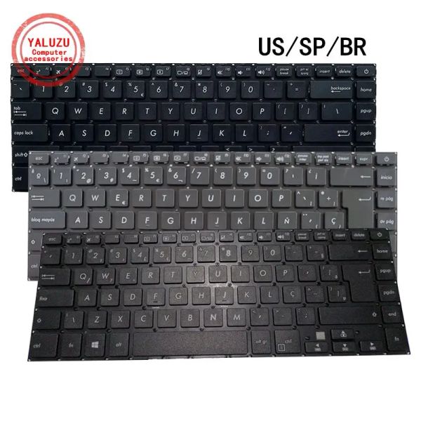 Tecleros US/SP/SP/BR Laptop de teclado para ASUS V580Q A510U UK505B U510UQ UX550V F510UA F510UN X510U X510UA X510UQ/UR S510 S510U/UA S5100U/UQ