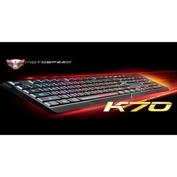 Claviers USB filaire Gamer clavier de jeu K70 ergonomique 7 LED rétro-éclairage coloré alimenté pour ordinateur portable de bureau Teclado Gamer253Z9199104 Dro Otj2W