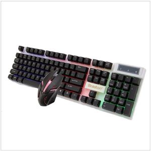 Claviers USB filaire clavier mécanique et souris kit de jeu de bureau éclairage LED cool et combinaison 230927