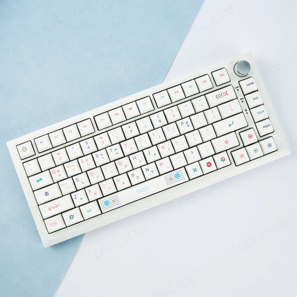 Teclados Uslion 127 teclas Corea Inglés Capas de teclado Neon Tema XDA Perfil PBT Tapa de teclado Minimalismo para juegos Mecánicos de juegos Mx Switches