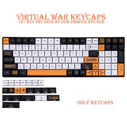 Toetsenboards Virtual War 121 Key XDA Profiel PBT KeyCap Dye-Sub Engels Gepersonaliseerde aangepaste keycaps voor Switch Mechanical Keyboard Anne Pro 2