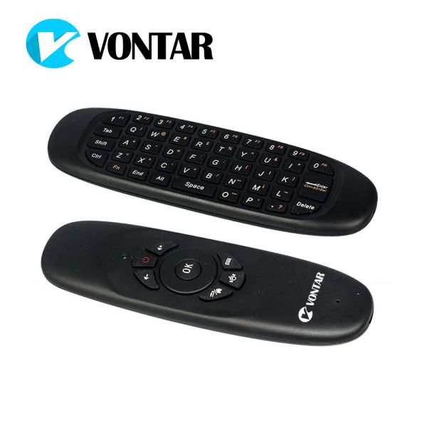 Claviers Vontar English Vontar C120 Air Mouse Rechargeable Mini Keyboard sans fil pour Android TV Box H96MAX X96MAX HK1 X88PRO PC