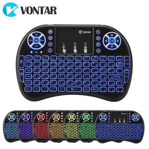 Toetsenborden Vontar i8 Wireless toetsenbord Russisch Engels Hebreeuwse versie I8 2.4GHz Air Mouse Touchpad Handheld voor Android TV Box Mini PC 230518