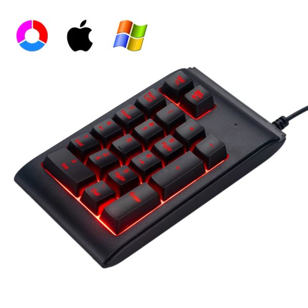 Claviers Wired Numeric Keyboard RVB RV Numéro USB Backlit Keyboards For Notebook Financial Bank Securities Numéro étanche.