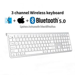 Teclados Teclado inalámbrico Bluetooth 5.0 Tipo-C Teclado recargable para MacBook Pro Air iMac iPhone iPad Pro Air Mini Windows Linux G230525