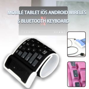 Claviers Wireless Bluetooth Compatible Clavier Clavier Portable Portable Mini Silicone Soft Keyboard pour PC Tablet Smartphone