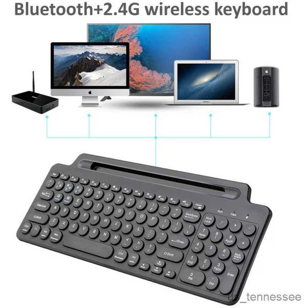 Teclados Teclado inalámbrico Teclado Bluetooth con panel táctil numérico Ranura para tarjeta de mouse Teclado numérico para Android Desktop Laptop PC Gamer R231109