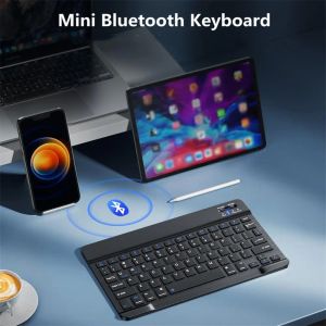 Toetsenboards Wireless Mini Bluetooth Toetsenbord 710 inch draagbaar oplaadbaar voor pc -telefoon tablet keyboards gaming voor Android iOS Windows