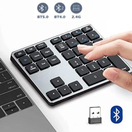 Claviers Numéro sans fil PAD CLAVIER NUMÉRIQUE BLUETOTH RECHARGÉable pour le clavier Numpad Windows 35Keys en aluminium pour les comptables