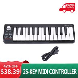 Claviers Worlde EasyKey.25 Keyboard portable Mini 25key USB MIDI Contrôleur avec 4 banques de mémoire programmables 6 boutons de contrôle