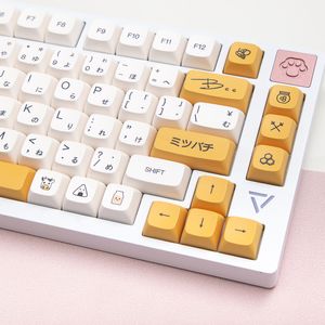 Toetsenboards XDA PBT KeyCaps 132 Keys Japanse Set Dye Sub Honey Milk voor gaming Mechanisch toetsenbord 61 68 87 104 108 Anne Pro 2 RK68 230414