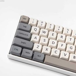 Toetsenborden XDA-profiel 120 PBT Keyboard Cover Dye-Sub Gepersonaliseerde minimalistische witgrijs Engels Japanse KeyCap voor mechanisch toetsenbord MX Switchl2404