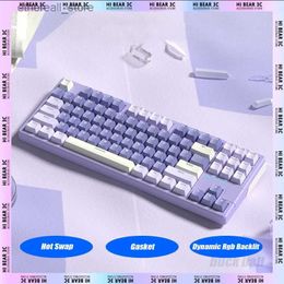 Claviers XINMENG X87 clavier mécanique dynamique RGB joint d'échange à chaud clavier de jeu filaire 87 touches Pc Gamer accessoires Win Mac Office Q231121