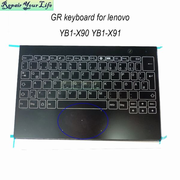 Teclados YB1X90 El teclado alemán Palmrest Palmrest para Lenovo Yoga Libro YB1X90L X90F YB1X91L X91F Touchpad Touchpad de ensamblaje de teclados de Alemania