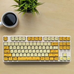 Teclados Tema de queso amarillo Teclas Pbt Gmk Juego de 108 teclas para teclado mecánico Perfil OEM Solo teclas 104100 98 96 87 60 231025