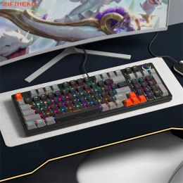 Toetsenboards Zifriend ZA98 98 Sleutels Grijs Zwart Machanisch toetsenbord 90% 100% Volledige size Hot Swappable RGB Backlit USB Wired NKRO ABS Keycaps