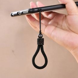 Keycahin Lanyard lederen string Short Grip Lanyard mobiele telefoonriem voor USB Flash Drive Keychain ID Badge Holder Diy Hang Rope