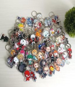 Keychain 100 Stacksbatch des centaines de styles acryl anime de haute qualité accessoires de cintre de chibi2947011