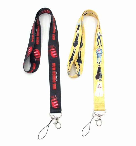 Porte-clés dessin animé One Punch Man, 10 pièces, lanière de cou, porte-Badge d'identification, pendentif en corde, accessoire de téléphone, petit vente en gros