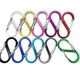 Keychain 51x23mm grand anneau de touche multifonctionnelle outils extérieurs Camping S-Type Buckle 8 caractères