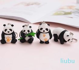 Porte-clés 8 pièces/ensemble panda mignon, pendentif poupée 3D, décoration de sac à la mode, cadeau de voyage, bijoux pendentif