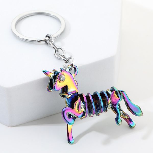 Porte-clés sac pendentif point coloré diamant licorne créatif nouveau porte-clés pendentif cadeau