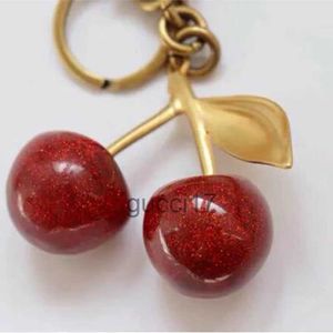 Porte-clés en cristal styles cerise, couleur rouge, pour femmes et filles, pendentif de voiture, accessoires de mode, décoration de sac à main EH2S