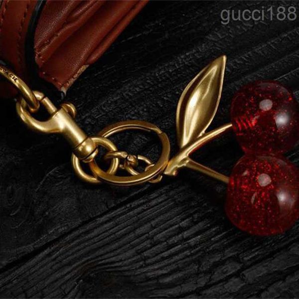 Porte-clés styles de cerises en cristal couleur rouge femmes filles sac pendentif de voiture accessoires de mode fruits sac à main décoration 3QVY 9FFT HO7E YX7H