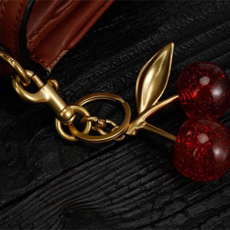 keychain crystal cherry styles red color women girls bag car pendant fashion accessories fruit handbag decoration