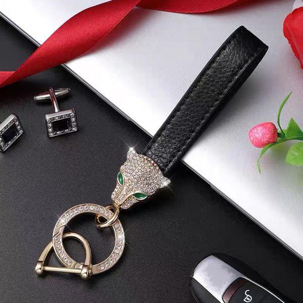 Porte-clés design porte-clés de luxe en cuir diamant design tempérament style polyvalent porte-clés mode personnes design cadeau de Noël très sympa