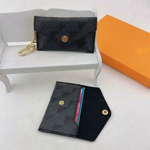 Llavero Llavero de diseño Llavero de lujo Moda para mujer Mini billetera de cuero genuino de alta calidad para hombre Monedero Carteras de color Titular