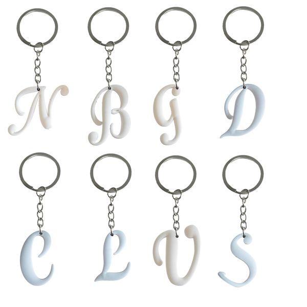 Keychain favorise les grandes lettres blanches Keychains Party Key Chain Chain Ring Gift For Fans Kids Keyring Scolarbag Pendante ACC OT1Y2