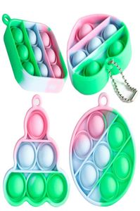 Keychain Finger Toys Toy Sieraden Key Chain Push Bubble Board Game Sensory Simple Stress Relever H41SOJJ3774228