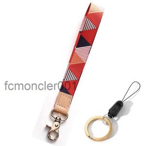 Porte-clés corde suspendue motif d'impression triangulaire, Clip à large bande, lanière de téléphone portable, dragonne Anti-perte, bande d'épaule d'environ 16cm 56KE