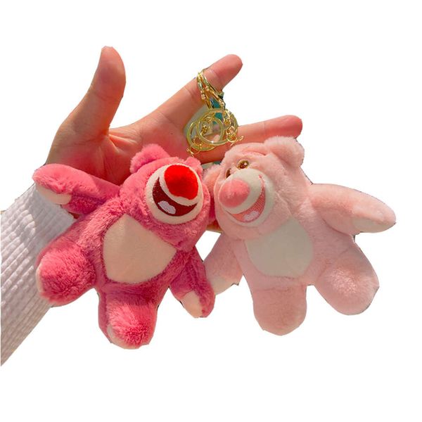 Porte-clés kawaii en peluche histoire de fraise rose pendentif jouet en peluche mignon pour enfants