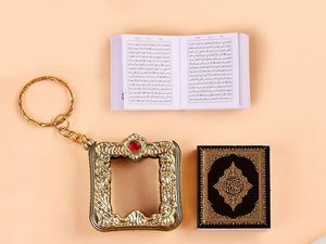 Keychain Party Favor Quran Book Cool Cute Car Bag sleutel modieuze accessoires ring mini mode groothandel islam cadeau