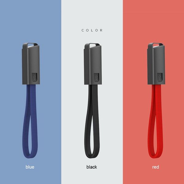 Sangle de câble de données portable porte-clés adaptée au câble de charge de téléphone portable à interface micro usb/type C