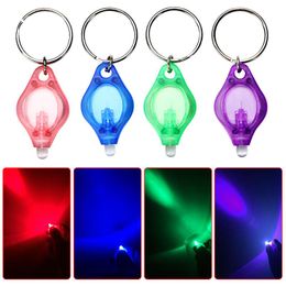 UV Mini LED Keychain Ring Light 395 nm blanc rouge vert bleu violet lampe de poche brillante petite torche légère LED de trousque LED