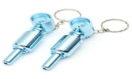 Keychain -stijl premium metaalrookpijpen 77 mm aluminium tabak kruidenpijp mini rook hand lepel pijp sleutelhanger zakgrootte1416299