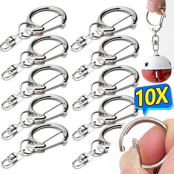 Llaveros 1/10PCS Llavero en blanco de metal Llavero tipo C Anillo dividido DIY Keyfob Key Press Clasp Keyholder Cadenas Hebilla Aleación de zinc