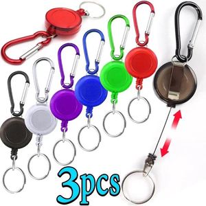 Porte-clés 1/3pcs multifonctionnel multicolore rouleau rétractable porte-clés broche corde sac recul porte-carte d'identité porte-clés porte-clés cordon en acier