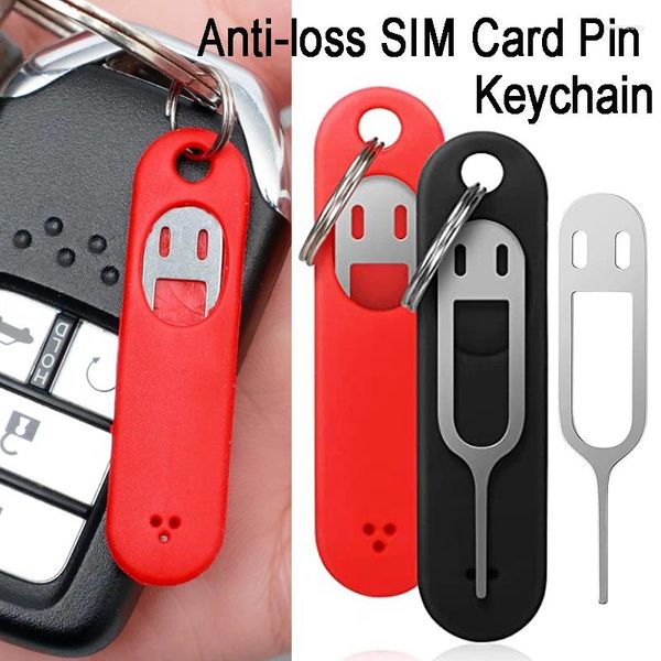 Porte-clés 1/3pcs carte SIM portable silicone porte-clés retrait manchon téléphone tablette anti-perte porte-clés bureau d'affaires outils de travail chaîne