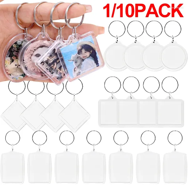 Porte-clés 1/5/10pcs DIY Acrylique Insert Blank Custom Pos Photos Porte-clés Porte-clés Split Cadre sans cadre Porte-clés Cadeaux