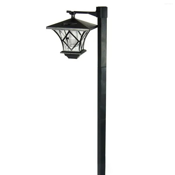 Porte-clés 1,5 m LED solaire alimenté lampe de jardin traditionnelle lampadaire lanterne décor de lumière