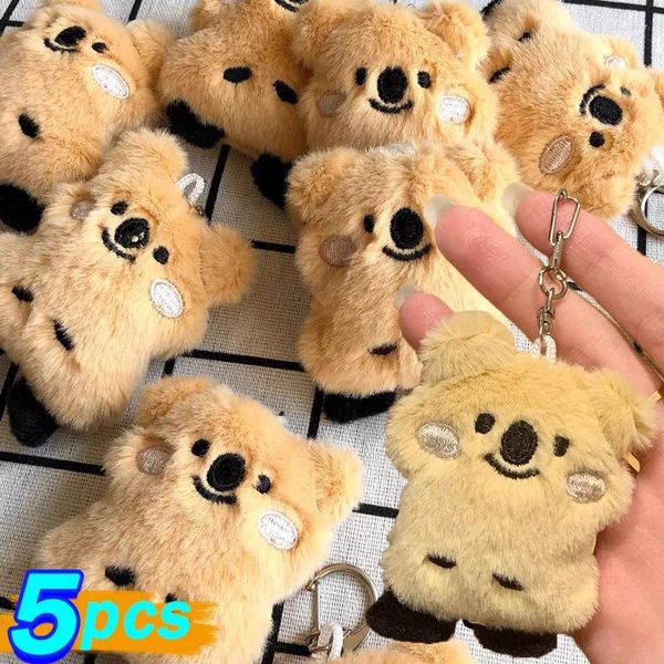 Keychains 1/5pcs Linda Koala Koala Women Pareja Fehip Animal Doll Rings Toy Funny Fun Furfy Bag Pendants Regalos