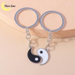 Porte-clés 1 paire Yin Yang Tai Chi porte-clés BFF amis couple correspondant ensembles porte-clés pour femmes hommes porte-clés cadeau