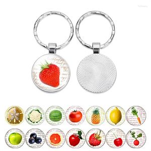 Porte-clés 1 PC Porte-clés Pendentif Fraise Ananas Pomme Pastèque Carotte Mignon Fruit Légume Modèle Porte-clés Pour Femmes Filles